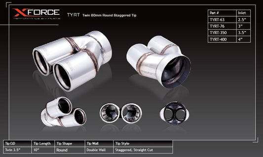 Dual Tip Single Stack Dual Exhaust Tips – XFORCE