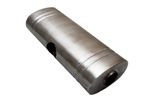 EAST WEST 3" Inlet muffler twin 2.5" outlet